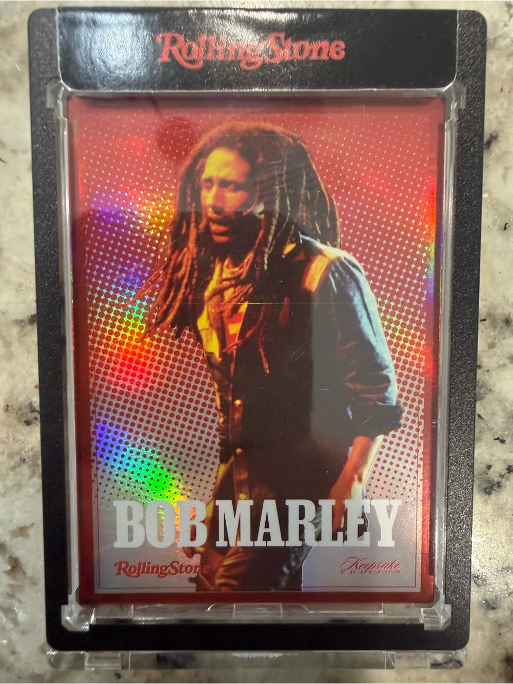 the Rolling Stones White and Red Bob Marley Keepsake Card